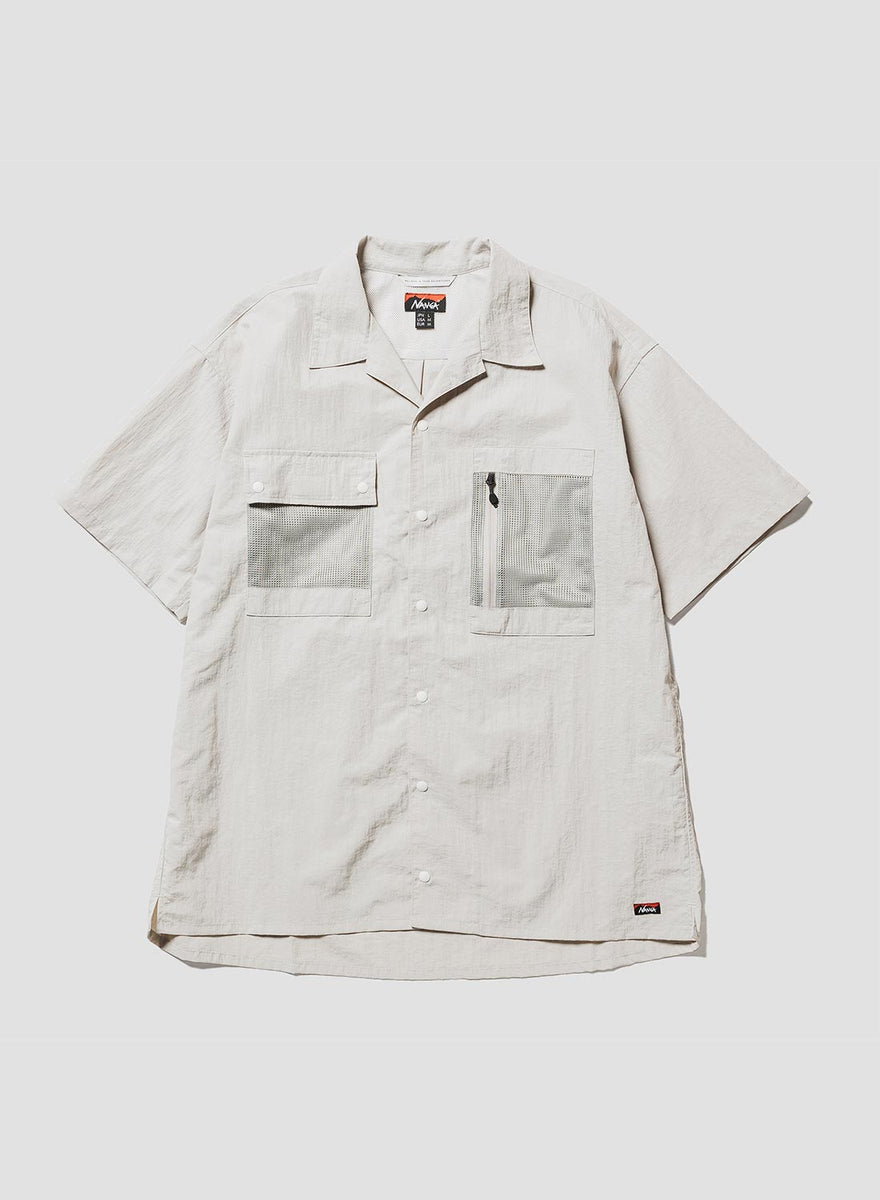 Nanga Nylon Tusser Open Collar Shirt in Ivory – Nigel Cabourn