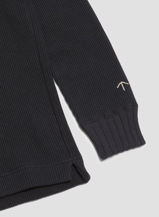 Turtle Neck Waffle in Dark Navy