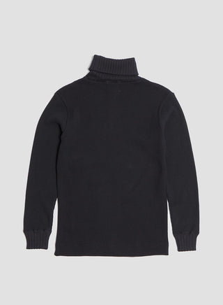 Turtle Neck Waffle in Dark Navy