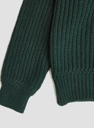 Fisherman Sweater in Conifer Green