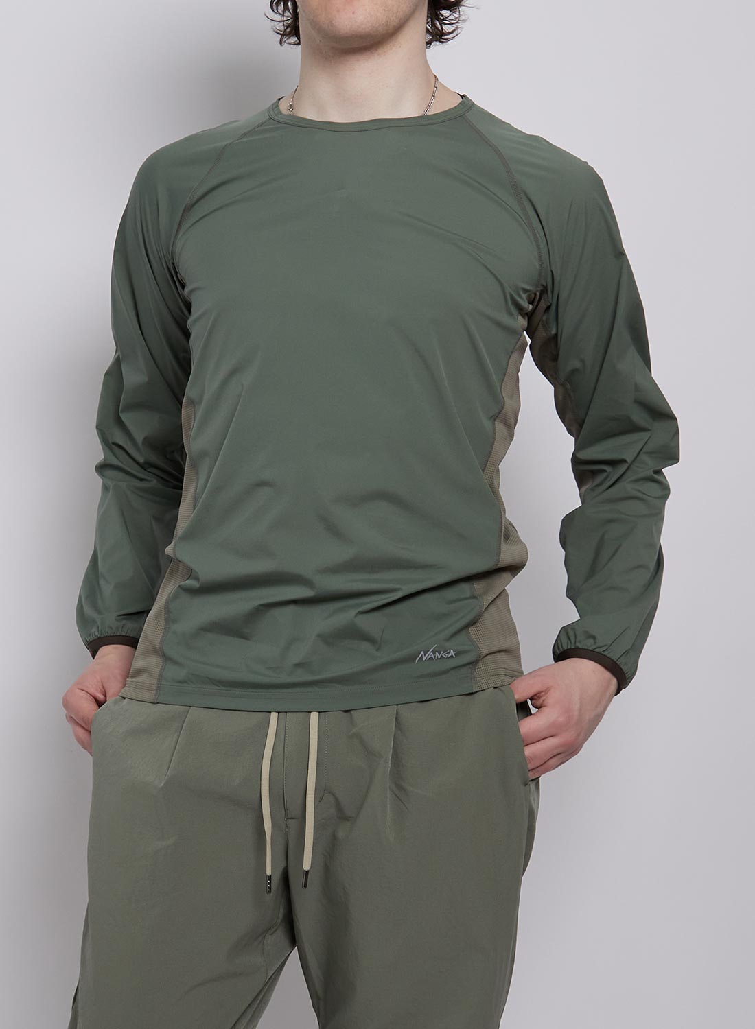 Nanga Hybrid Tech Hike Long Sleeve Top in Khaki – Nigel Cabourn