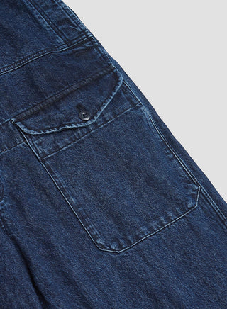 Railway Dungaree Denim in Washed Indigo