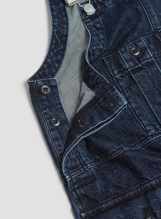 Railway Dungaree Denim in Washed Indigo