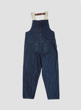 Railway Dungaree Denim in Washed Indigo