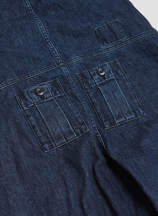 Railway Dungaree Denim in Washed Indigo