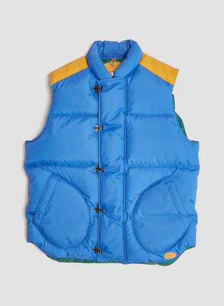 Rocky Mountain Featherbed x Nigel Cabourn Down Vest Clip in Blue