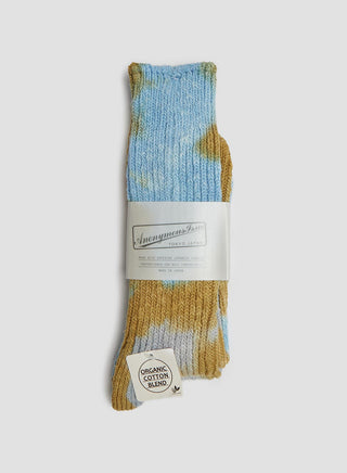 Anonymous Ism L/G Organic Cotton Crew Sock in Gold/Blue