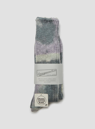 Anonymous Ism L/G Organic Cotton Crew Sock in Purple/Charcoal