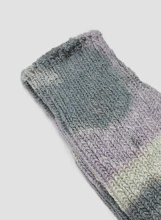 Anonymous Ism L/G Organic Cotton Crew Sock in Purple/Charcoal