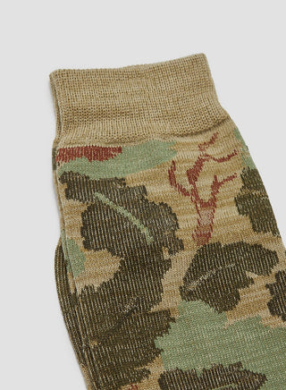 Anonymous Ism Camo Crew Sock in Khaki