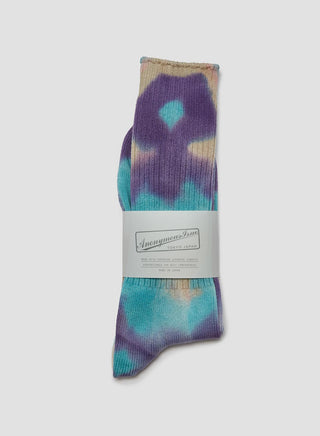 Anonymous Ism Tie Dye Crew Sock in Blue