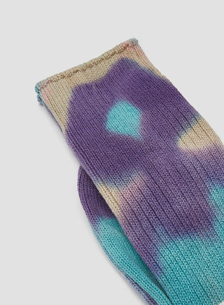 Anonymous Ism Tie Dye Crew Sock in Blue