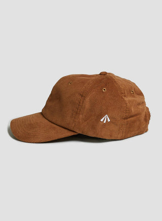 Corduroy Embroidered Cap in Camel