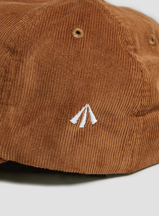 Corduroy Embroidered Cap in Camel