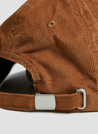 Corduroy Embroidered Cap in Camel