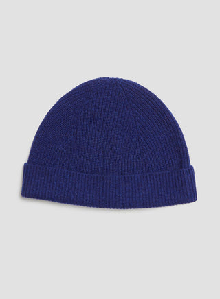 Lambswool Beanie in Cobalt Blue