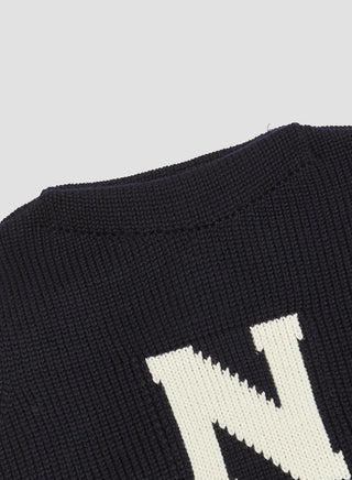 Nigel Cabourn x Sunspel English Wide Neck Merino Jumper in Navy