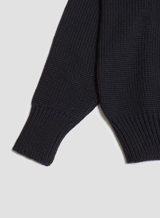 Nigel Cabourn x Sunspel English Wide Neck Merino Jumper in Navy