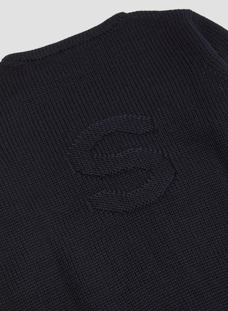 Nigel Cabourn x Sunspel English Wide Neck Merino Jumper in Navy