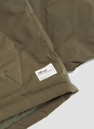 Nanga Hinoc Ripstop Inner Down Cardigan in Army Green