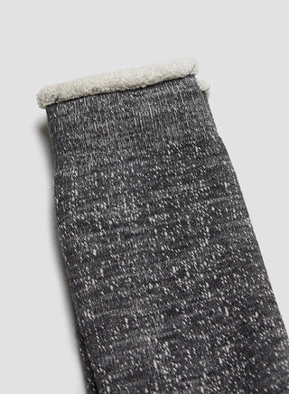 Rototo Double Face Crew Sock in Charcoal