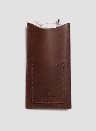 Leather Glasses Case in Dark Brown