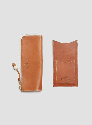 Pencil Case & Glasses Case Set in Tan