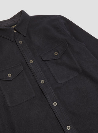 Tharkay Shirt Wool Flannel in Dark Navy