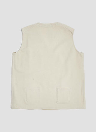 French Work Short Vest in Ivory