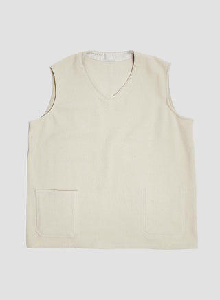 French Work Short Vest in Ivory