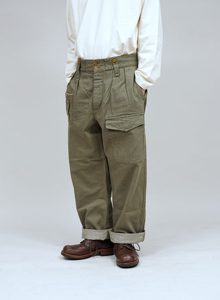 British Army Pant Loose Denim in Green