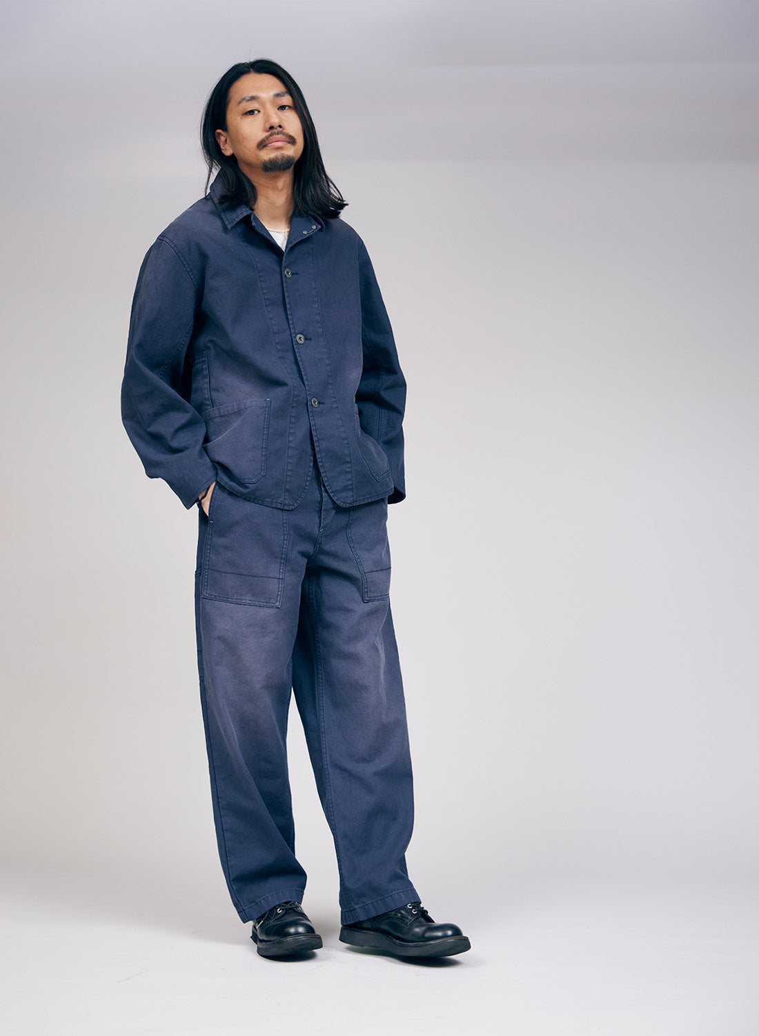 Carpenter Pant Canvas in Black Navy – Nigel Cabourn