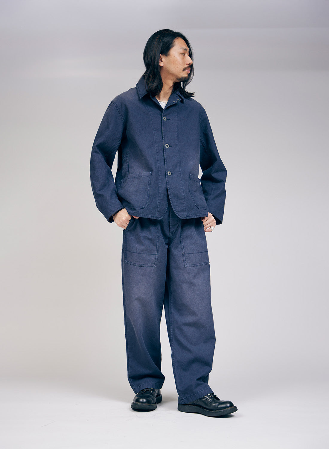 Navvie Blazer Canvas in Black Navy – Nigel Cabourn