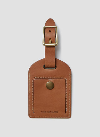 Leather Luggage Tag in Tan