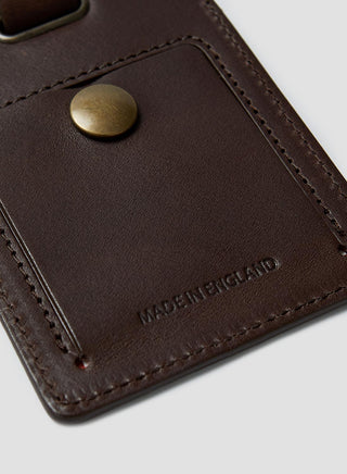 Leather Luggage Tag in Dark Brown