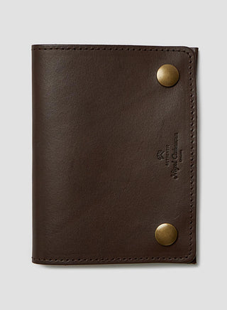 Leather Passport Cover in Dark Brown