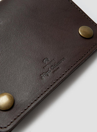 Leather Passport Cover in Dark Brown