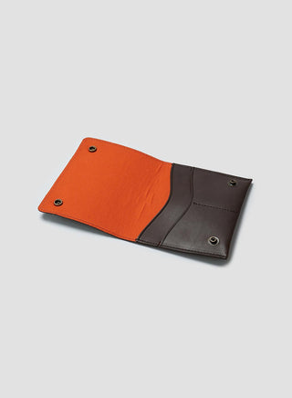 Leather Passport Cover in Dark Brown