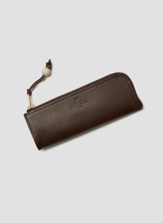 Leather Pencil Case in Dark Brown