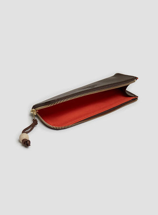 Leather Pencil Case in Dark Brown