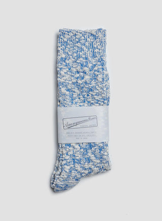 Anonymous Ism Lightweight Slub Crew Sock in Blue