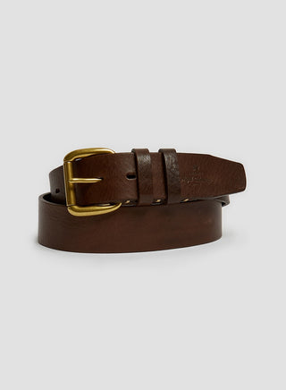 Double Keeper Belt In Brown Leather