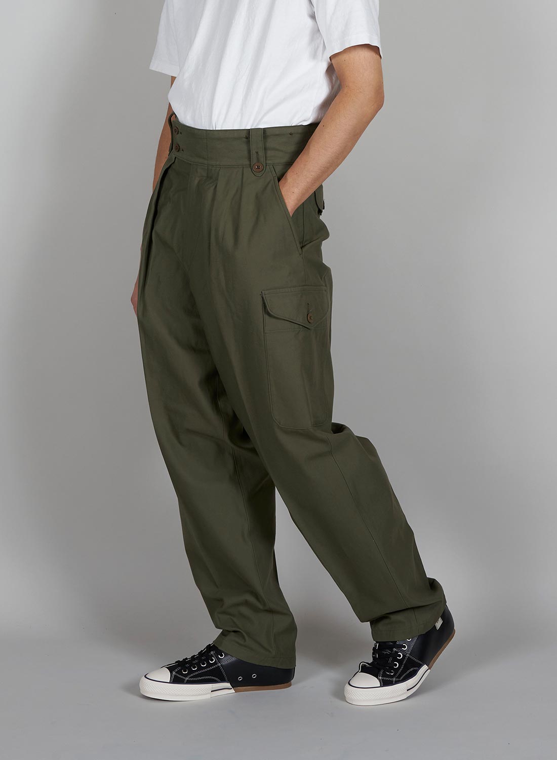 50s British Army Green Denim Trousers 9 - ワークパンツ