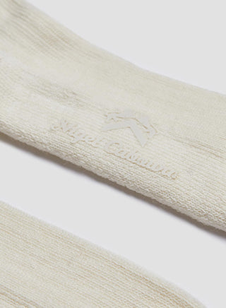 Wool Cushion Sole Crew Sock in Ecru