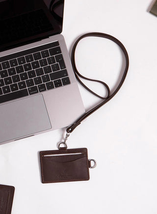 Leather Lanyard in Dark Brown