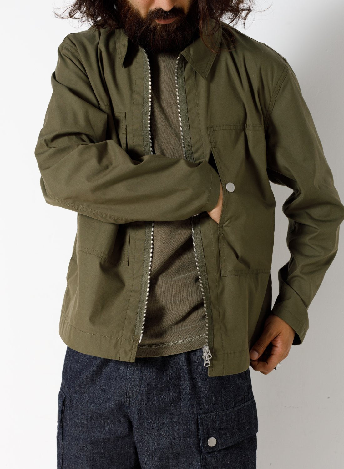 Zip USMC Shirt Jacket in Army – Nigel Cabourn